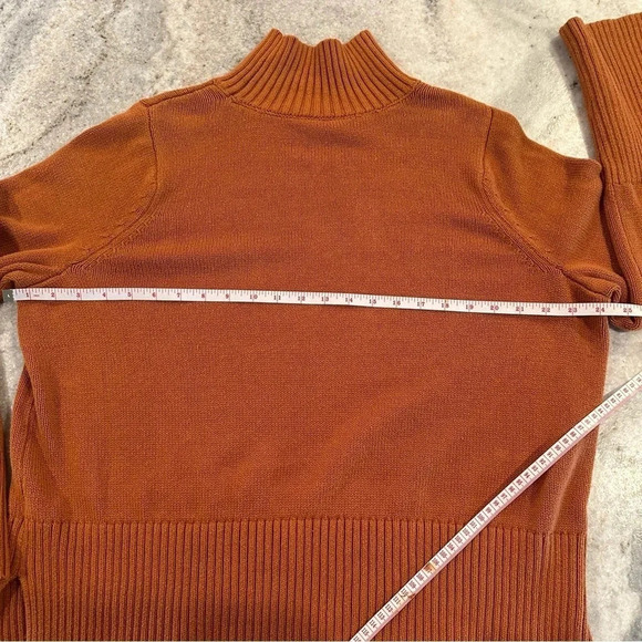 Free Assembly Women's Ribbed Turtleneck Sweater Burnt Orange Size Large - Picture 7 of 13